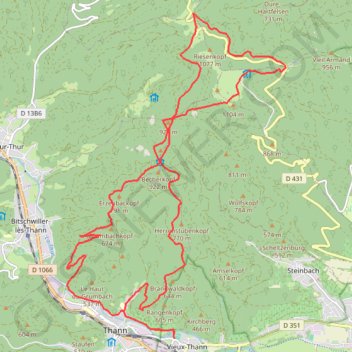 Trace GPS Molkenrain, itinéraire, parcours