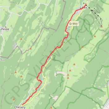 Trace GPS Les bords de la Valserine, itinéraire, parcours
