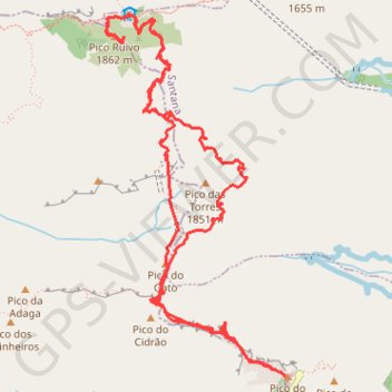 Trace GPS Pico do Ariero au Pico Ruivo, itinéraire, parcours