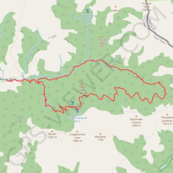 Trace GPS Vurnje Ivicin Skok, itinéraire, parcours