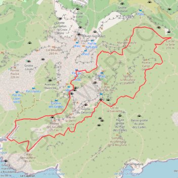 Trace GPS Marseilleveyre - Goudes, itinéraire, parcours