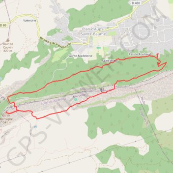 Trace GPS Plan-d'Aups-Sainte-Baume - Pic de Bertagne, itinéraire, parcours