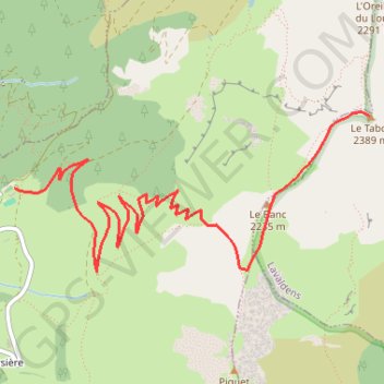 Trace GPS Le Tabor, itinéraire, parcours