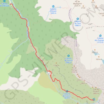 Trace GPS Pyrénées - Maison du Valier - Estagnous, itinéraire, parcours