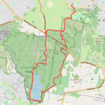Trace GPS Upwey - Lysterfield Lake, itinéraire, parcours