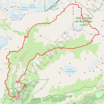 Trace GPS 3 jours au coeur de la Vanoise, itinéraire, parcours