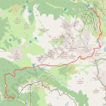 Trace GPS GR10GABASGOURET, itinéraire, parcours