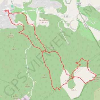 Trace GPS Neoules-Pilon saint Clément, itinéraire, parcours