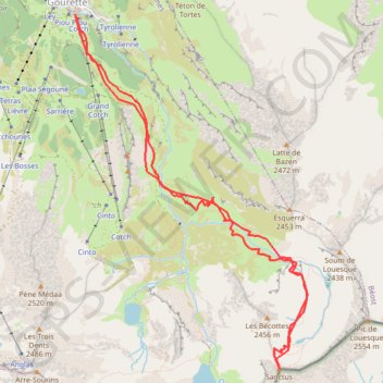 Trace GPS Pic de Sanctus, itinéraire, parcours