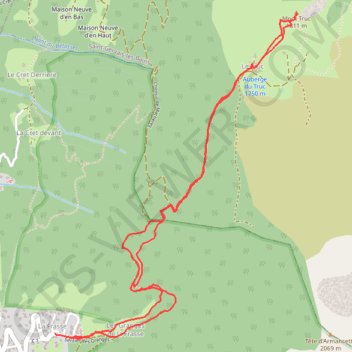 Trace GPS Le Mont Truc, itinéraire, parcours