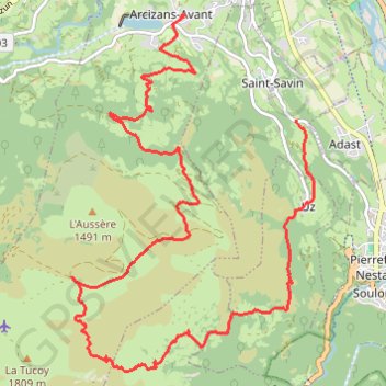 Trace GPS Saint Savin (chapelle Pietat) - turon de Béne - Arcizans Avant, itinéraire, parcours