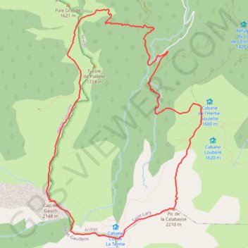 Trace GPS Pic de la Calabasse et Cap de Gauch en circuit, itinéraire, parcours