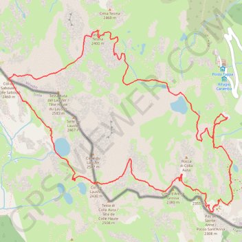 Trace GPS Giro dei laghi Lausfer par Santa Anna, itinéraire, parcours