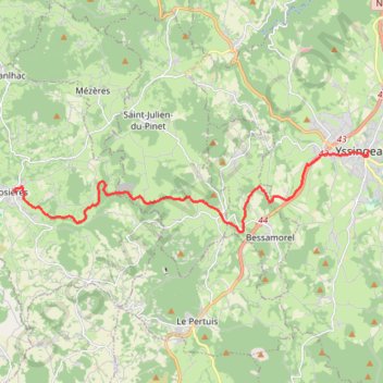 Trace GPS Retour Rosières Yssingeaux, itinéraire, parcours