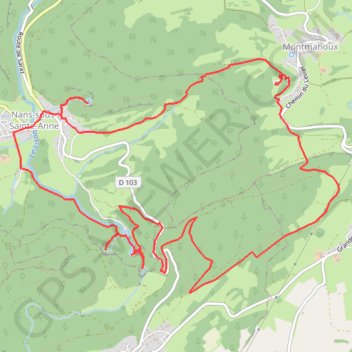 Trace GPS Belvédère de Montmahoux et source du Lison, itinéraire, parcours