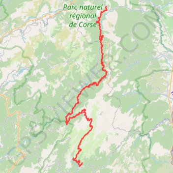 Trace GPS Quenza à Ghisoni, itinéraire, parcours
