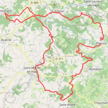 Trace GPS Rando des 9 clochers - Thurins, itinéraire, parcours