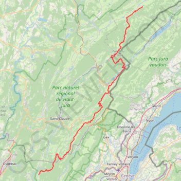Trace GPS Mouthe - Giron (Grande Traversée du Jura), itinéraire, parcours