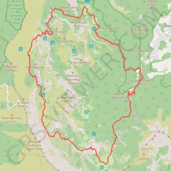 Trace GPS Tour du cirque de Mafate sur l'île de la Réunion, itinéraire, parcours