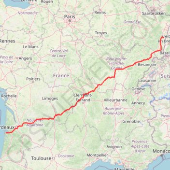 Trace GPS A 63, La Transeuropéenne, La Transeuropéenne, N 70, La Comtoise, Autoroute des Cigognes, itinéraire, parcours