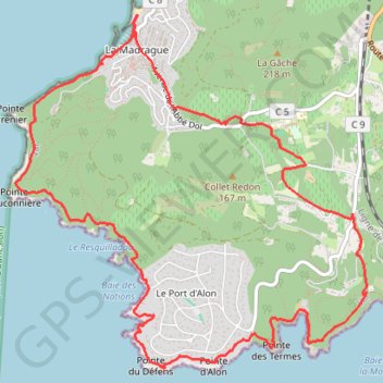 Trace GPS Tour du Port d'Alon, itinéraire, parcours