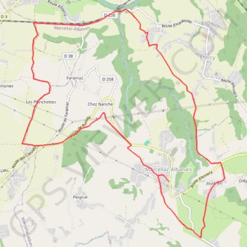 Trace GPS Albanais Bois aux Loups - Marcellaz-Albanais, itinéraire, parcours