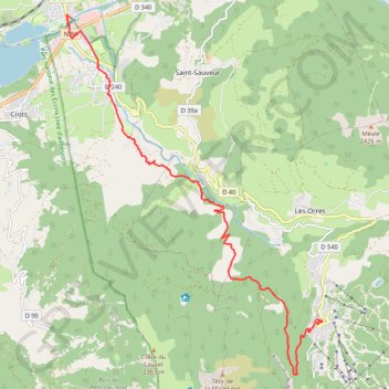 Trace GPS Descente les Orres - Embrun, itinéraire, parcours