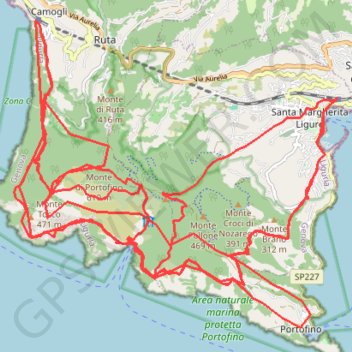 Trace GPS Anello monte portofino, itinéraire, parcours