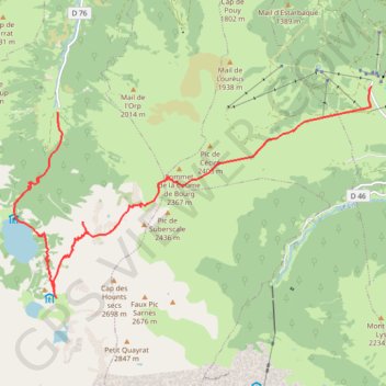 Trace GPS Superbagneres - Espingo - Astau, itinéraire, parcours