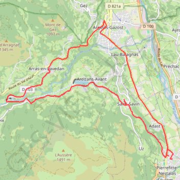 Trace GPS Route 2020-08-13 6:40pm, itinéraire, parcours