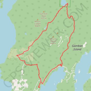 Trace GPS Gambier Island, itinéraire, parcours