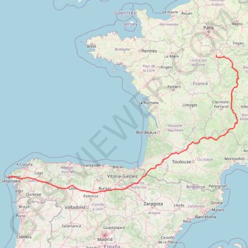 Trace GPS Chemin de Saint-Jacques-de-Compostelle de Saint-Germain-des-Prés à Cap Finisterre, itinéraire, parcours