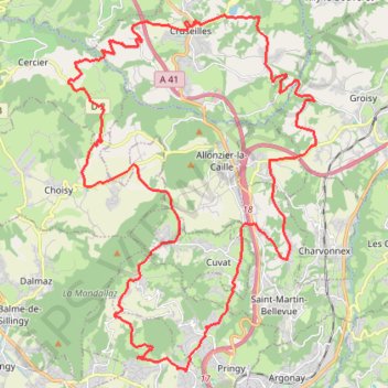 Trace GPS Epagny - Cruseilles - 45 km - 930 m, itinéraire, parcours