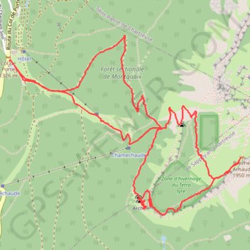 Trace GPS Chamechaude - Pas du Lapin, itinéraire, parcours
