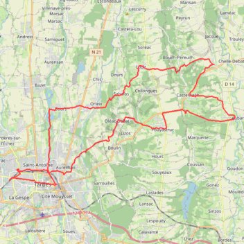 Trace GPS trace, itinéraire, parcours