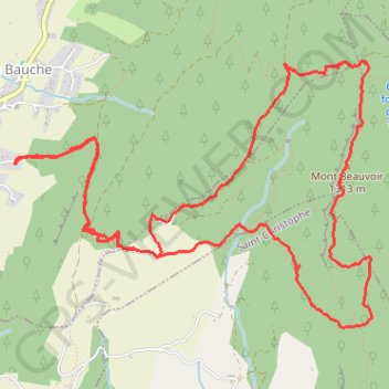 Trace GPS Traversée du Mont Beauvoir, itinéraire, parcours
