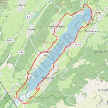 Trace GPS Lac de Saint-Point, itinéraire, parcours