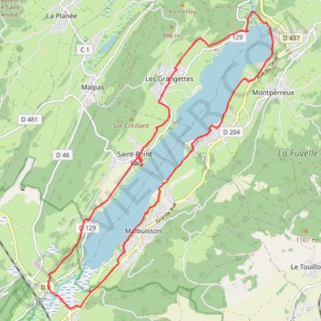 Trace GPS Tour du lac de Saint-Point, itinéraire, parcours
