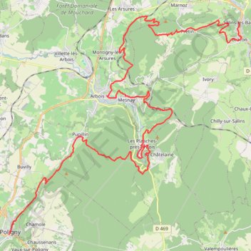 Trace GPS EJ2O Salins Poligny, itinéraire, parcours