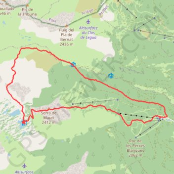 Trace GPS Randonnée boucle lacs camporells, itinéraire, parcours