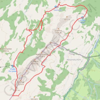 Trace GPS Randonnée aux Gastlosen, itinéraire, parcours