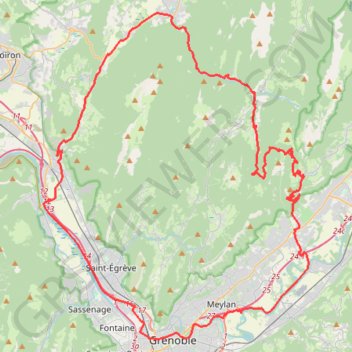 Trace GPS Col du Coq - Grenoble, itinéraire, parcours