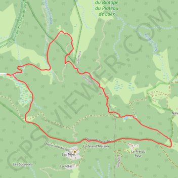 Trace GPS Boucle familiale du Plateau de Loëx, itinéraire, parcours