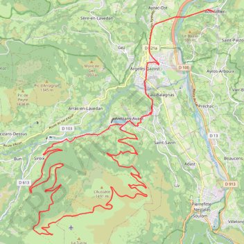 Trace GPS Les pentes du Cabaliros, itinéraire, parcours
