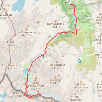 Trace GPS Balaitous-3144m-Larribet, itinéraire, parcours