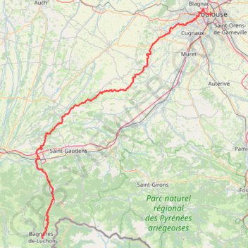 Trace GPS Cirkwi-GR®86__DE_TOULOUSE_À_LUCHON_, itinéraire, parcours