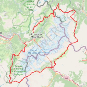 Trace GPS Tour du Mont Blanc (TMB), itinéraire, parcours