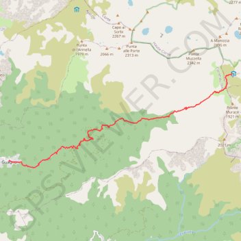 Trace GPS Laison du refuge de Petra Piana à Guagnu, itinéraire, parcours