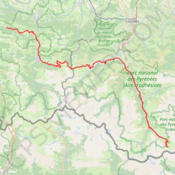 Trace GPS Transpyrénéenne en cyclo - Escot à Luz Saint-Sauveur, itinéraire, parcours