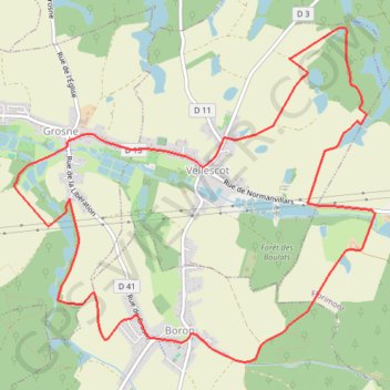 Trace GPS Balade de Normanvillars - Boron, itinéraire, parcours